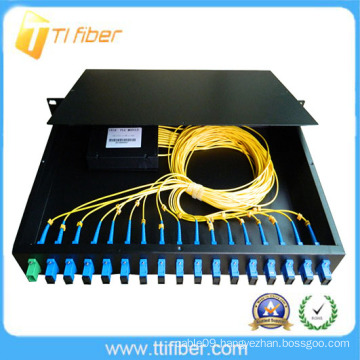 16 port sc/upc Rack Mounted patch panel for PLC Splitter